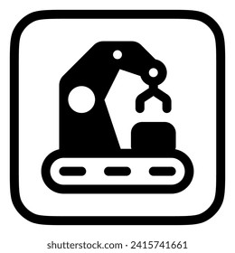 Mano de robot editable, industria, icono de vector de clasificación. Tecnología de IA, inteligencia artificial, computadora. Parte de una familia de iconos grandes. Perfecto para interfaz web y de aplicaciones, presentaciones, infografías, etc