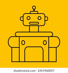 Bearbeitbares Robotersymbol auf gelbem Hintergrund