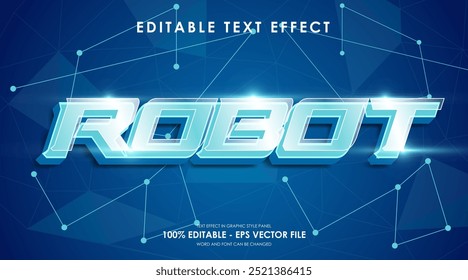 efeito de texto de robô editável adequado para tema de tecnologia digital