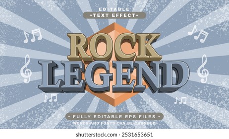 editable rock legend text effect.typhography logo