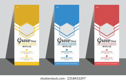 Editable roll up banner template useable for print