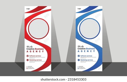 Editable roll up banner template useable for print