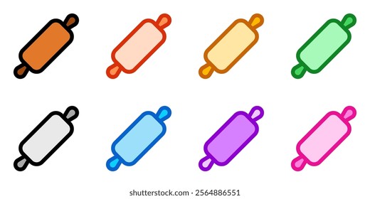 Editable rolling pin vector icon. Bakery, cooking, appliances, kitchenware, food. Part of a big icon set family. Perfect for web and app interfaces, presentations, infographics, etc