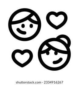 Editable romantic couple vector icon. Wedding, valentine, love, celebration. Part of a big icon set family. Perfect for web and app interfaces, presentations, infographics, etc