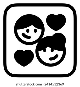 Editable romantic couple vector icon. Wedding, valentine, love, celebration. Part of a big icon set family. Perfect for web and app interfaces, presentations, infographics, etc