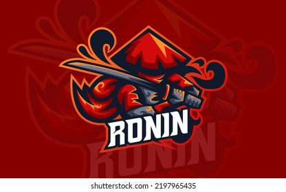 Editable Ronin mascot logo template