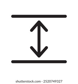 Editable room height vector icon.