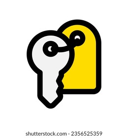 Editable room key vector icon. Part of a big icon set family. Perfect for web and app interfaces, presentations, infographics, etc