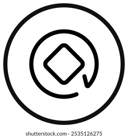 Ícone editável de rotação do vetor de objeto. Parte de uma grande família de conjuntos de ícones. Perfeito para interfaces web e app, apresentações, infográficos, etc