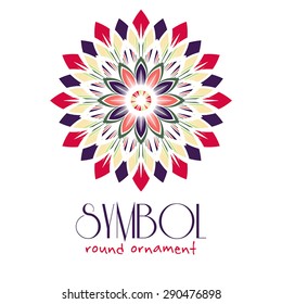Editable round ornament. Logo template design. Vector circular symbol