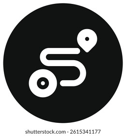 Editable route, location tracking vector icon. Map, location, navigation. Part of a big icon set family. Perfect for web and app interfaces, presentations, infographics, etc