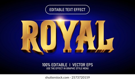 editable royal 3d vector text effect with modern style design