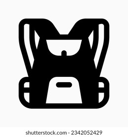 Bearbeitbarer Rucksack, Rucksack Vektorsymbol. Teil einer großen Icon-Set-Familie. Perfekt für Web- und App-Schnittstellen, Präsentationen, Infografiken usw.