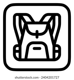 Bearbeitbarer Rucksack, Rucksack Vektorsymbol. Teil einer großen Icon-Set-Familie. Perfekt für Web- und App-Schnittstellen, Präsentationen, Infografiken usw.