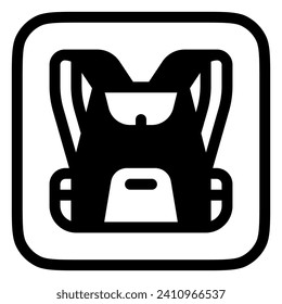 Bearbeitbarer Rucksack, Rucksack Vektorsymbol. Teil einer großen Icon-Set-Familie. Perfekt für Web- und App-Schnittstellen, Präsentationen, Infografiken usw.