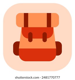 Editable rucksack, camper bag, backpack vector icon. Part of a big icon set family. Perfect for web and app interfaces, presentations, infographics, etc