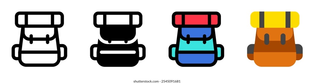 Editable rucksack, camper bag, backpack vector icon. Part of a big icon set family. Perfect for web and app interfaces, presentations, infographics, etc