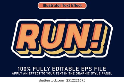 EDITABLE RUN TEXT EFFECT EPS FILE