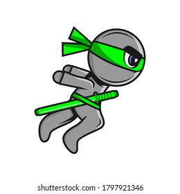 editable running ninja vector illustration