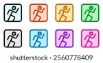 Editable running stick figure, action vector icon. Part of a big icon set family. Perfect for web and app interfaces, presentations, infographics, etc