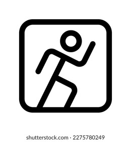 Figura de stick ejecutable editable, icono de vector de acción. Parte de una familia de iconos grandes. Perfecto para interfaces web y de aplicaciones, presentaciones, infografías, etc