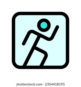 Editable running stick figure, action vector icon. Part of a big icon set family. Perfect for web and app interfaces, presentations, infographics, etc