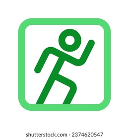 Editable running stick figure, action vector icon. Part of a big icon set family. Perfect for web and app interfaces, presentations, infographics, etc