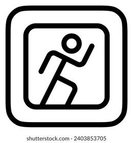 Editable running stick figure, action vector icon. Part of a big icon set family. Perfect for web and app interfaces, presentations, infographics, etc