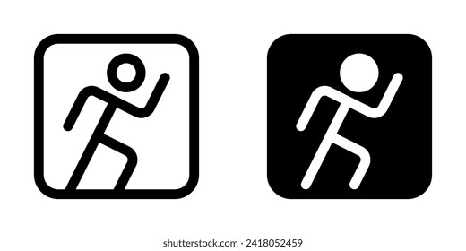 Editable running stick figure, action vector icon. Part of a big icon set family. Perfect for web and app interfaces, presentations, infographics, etc