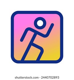 Editable running stick figure, action vector icon. Part of a big icon set family. Perfect for web and app interfaces, presentations, infographics, etc