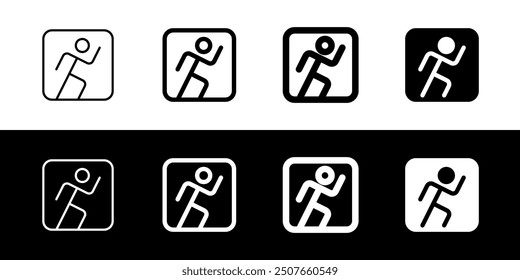 Editable running stick figure, action vector icon. Part of a big icon set family. Perfect for web and app interfaces, presentations, infographics, etc