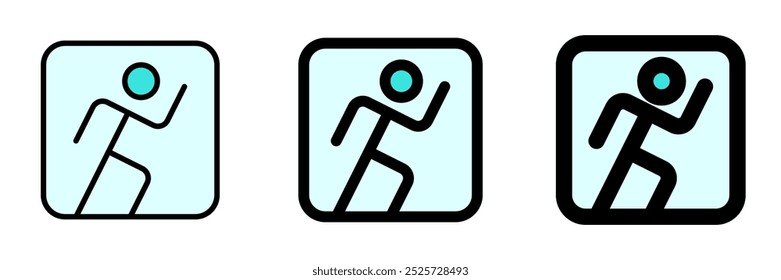 Editable running stick figure, action vector icon. Part of a big icon set family. Perfect for web and app interfaces, presentations, infographics, etc