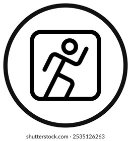 Editable running stick figure, action vector icon. Part of a big icon set family. Perfect for web and app interfaces, presentations, infographics, etc