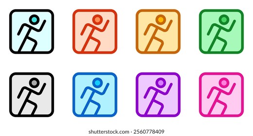 Editable running stick figure, action vector icon. Part of a big icon set family. Perfect for web and app interfaces, presentations, infographics, etc