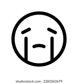 Editable sad, teary, crying face vector icon. Part of a big icon set family. Perfect for web and app interfaces, presentations, infographics, etc