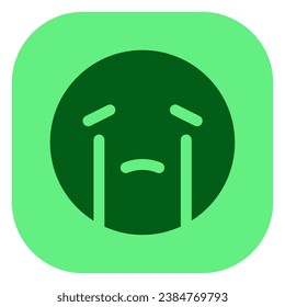 Editable sad, teary, crying face vector icon. Part of a big icon set family. Perfect for web and app interfaces, presentations, infographics, etc