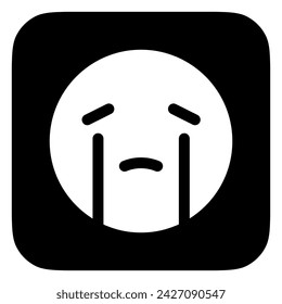 Icono de vector de cara editable triste, llorosa y llorosa. Parte de una gran familia de iconos. Perfecto para interfaces web y aplicaciones, presentaciones, infografías, etc