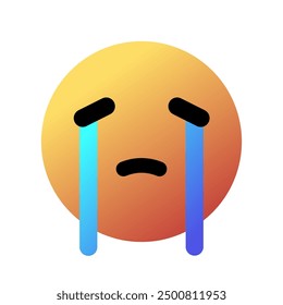 Editable sad, teary, crying face vector icon. Part of a big icon set family. Perfect for web and app interfaces, presentations, infographics, etc