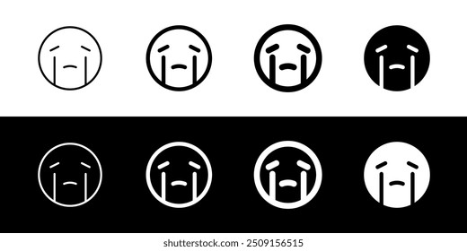 Editable sad, teary, crying face vector icon. Part of a big icon set family. Perfect for web and app interfaces, presentations, infographics, etc