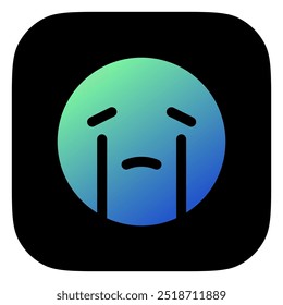 Editable sad, teary, crying face vector icon. Part of a big icon set family. Perfect for web and app interfaces, presentations, infographics, etc