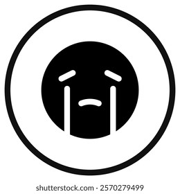 Editable sad, teary, crying face vector icon. Part of a big icon set family. Perfect for web and app interfaces, presentations, infographics, etc