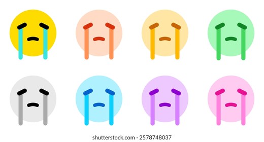 Editable sad, teary, crying face vector icon. Part of a big icon set family. Perfect for web and app interfaces, presentations, infographics, etc