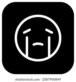 Editable sad, teary, crying face vector icon. Part of a big icon set family. Perfect for web and app interfaces, presentations, infographics, etc