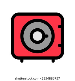 Caja de seguridad editable, caja de depósito, guardando icono vector. Parte de una familia de iconos grandes. Finanzas, negocios, inversión, contabilidad. Perfecto para interfaces web y de aplicaciones, presentaciones, infografías, etc