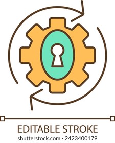 Editable safety measures icon representing moving service, isolated vector, multicolor thin line illustration.