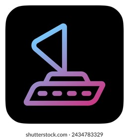 Icono de vector de velero editable. Vehículos, transporte, viajes. Parte de una gran familia de iconos. Perfecto para interfaces web y aplicaciones, presentaciones, infografías, etc