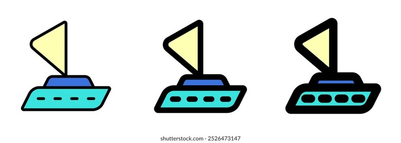 Icono de Vector de velero editable. Vehículos, transporte, viajes. Parte de una gran familia de iconos. Perfecto para interfaces de Web y App, presentaciones, infografías, etc