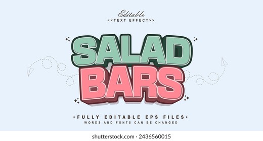 editable salad bars text effect.typhography logo