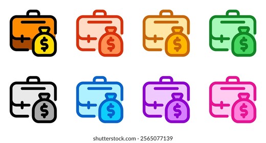 Editable salary, briefcase, profession, money, wage, paycheck evector icon. Business, work, job. Part of a big icon set family. Perfect for web and app interfaces, presentations, infographics, etc