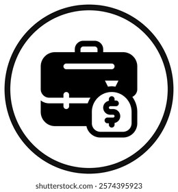 Editable salary, briefcase, profession, money, wage, paycheck evector icon. Business, work, job. Part of a big icon set family. Perfect for web and app interfaces, presentations, infographics, etc